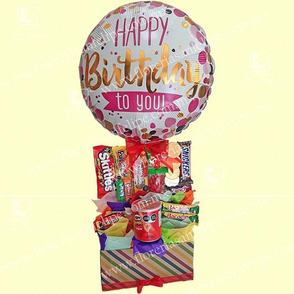 Caja Con Dulces y Globos